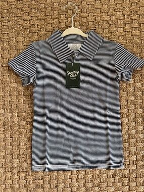 Little Paper Kids NWT 4T Navy Stripe Polo